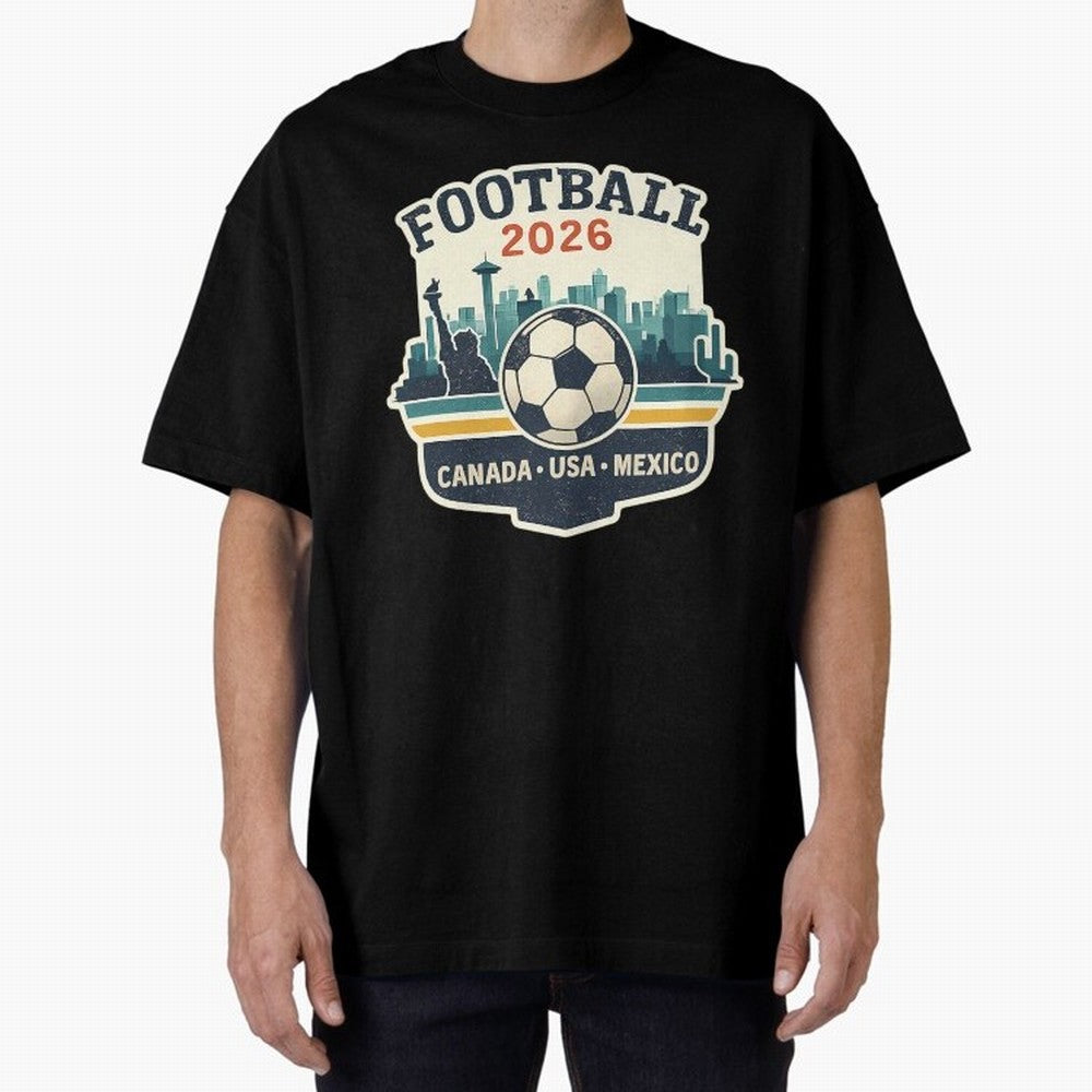 Football 2026 One World One Goal Oversized T-Shirt Fuel Your Fan Pride for FIFA World Cup 2026 USA Canada Mexico Made for Messi, Neymar and Mbappe, Germany Energy, Game Day Rituals, Football Legends, Country Pride and the Road to the Final; Perfect