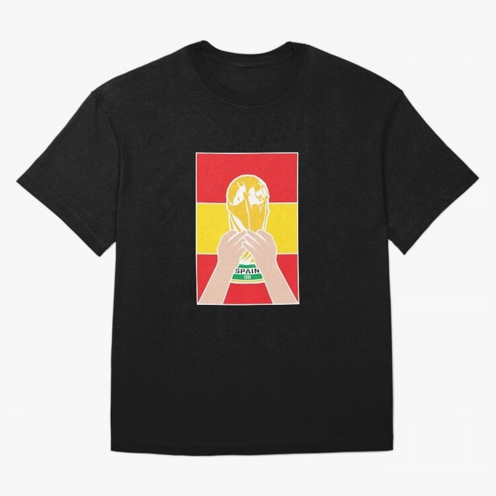 Champion Spain 2010 Oversized T-Shirt Bring International Match Energy to Global Football Passion for FIFA World Cup 2026 USA Canada Mexico, Inspired by Haaland, Brazil, Football Festival Excitement, Trophy Ambitions, Country Rivalries and Star