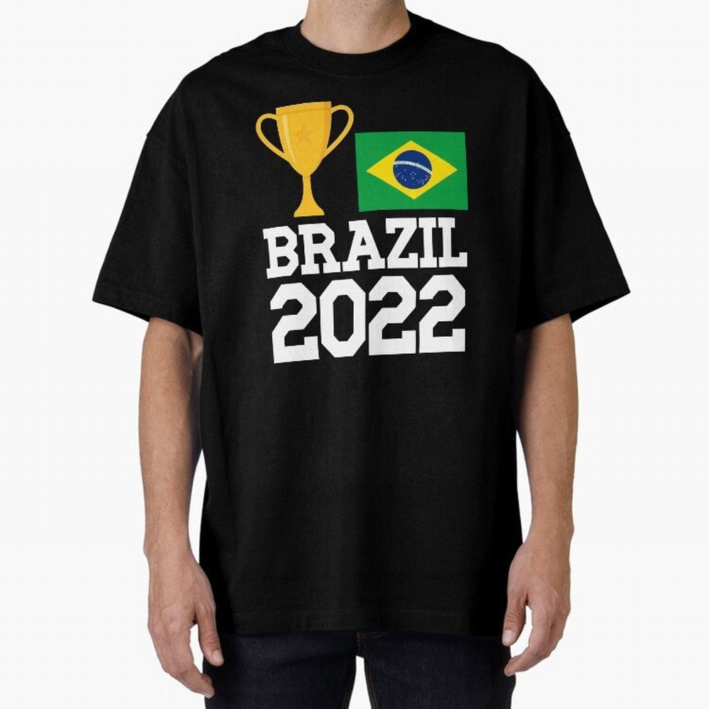 Brazil Soccer Team Fan Football Brazilian Flag 2022 T-Shirt - Brazil T shirt Soccer - Brazil Flag Vintage - Brazilian Oversized T-Shirt Step into FIFA World Cup 2026 for Fans of CR7 and Portugal, Bringing Match Day Excitement, Supporter Culture,