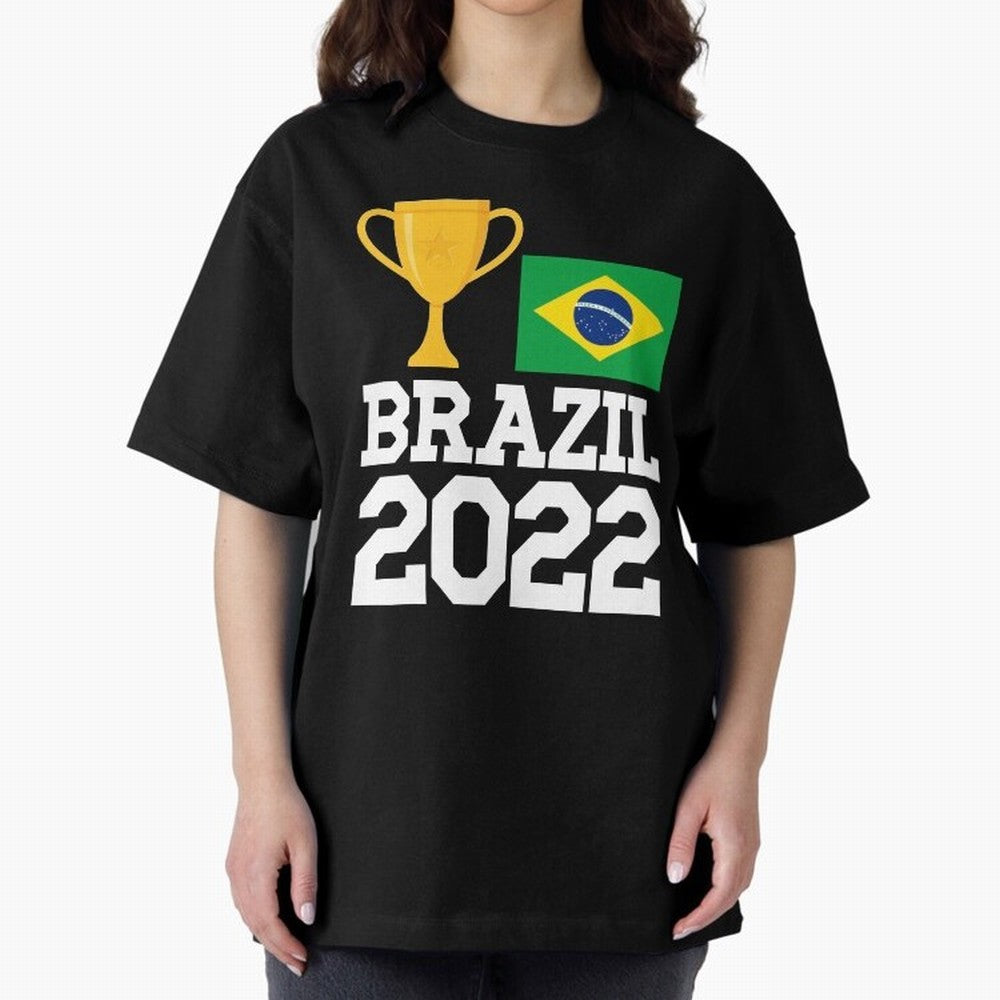 Brazil Soccer Team Fan Football Brazilian Flag 2022 T-Shirt - Brazil T shirt Soccer - Brazil Flag Vintage - Brazilian Oversized T-Shirt Step into FIFA World Cup 2026 for Fans of CR7 and Portugal, Bringing Match Day Excitement, Supporter Culture,
