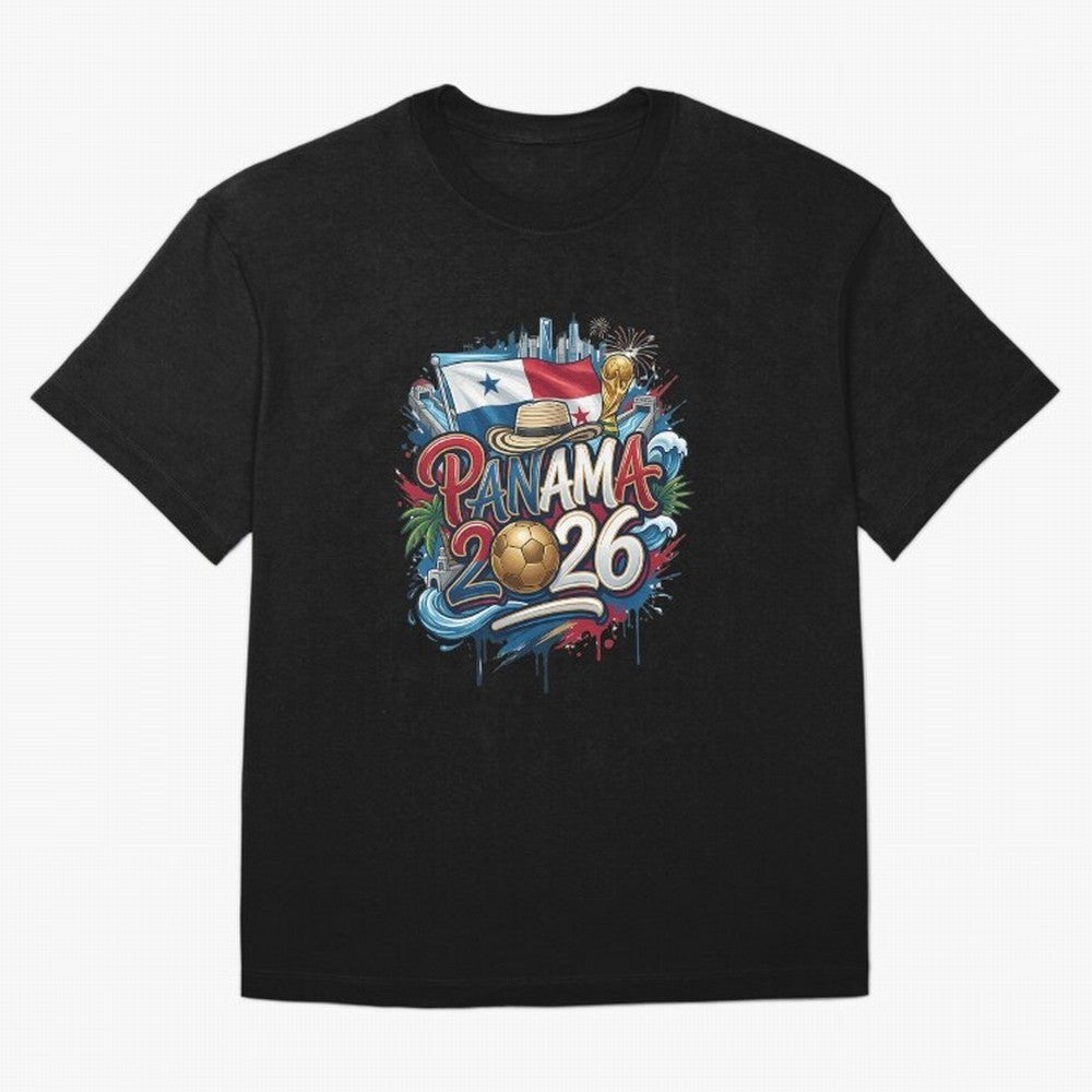 Panama World Cup 2026 Football Legacy Oversized T-Shirt Celebrate the Stars of FIFA World Cup 2026 USA Canada Mexico Spirit, with Argentina and Brazil, Messi, CR7 and Mbappe, Sports Nostalgia, International Competition, Famous Players and