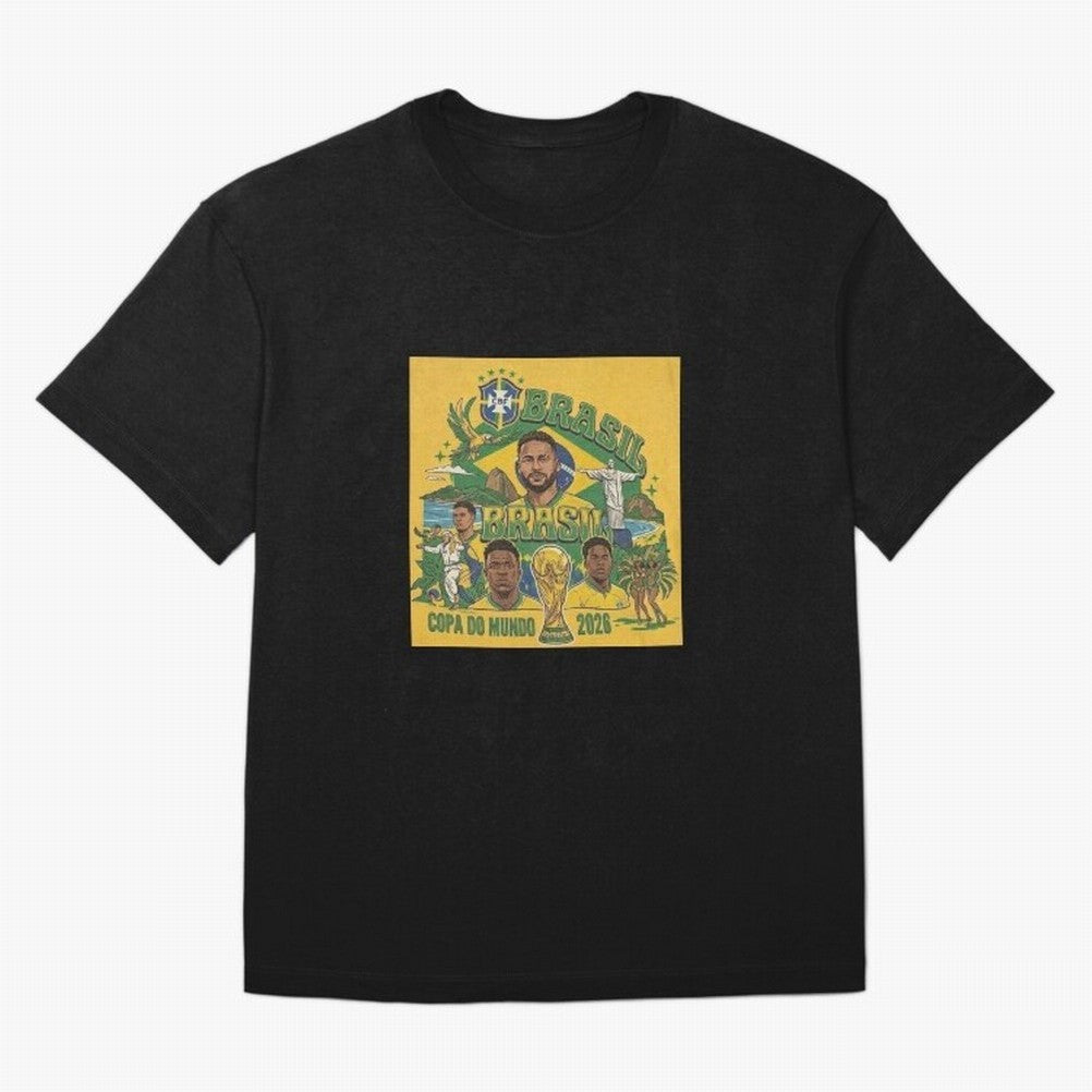 Brazil Football 2026 ¨C Retro World Cup Fan Art Oversized T-Shirt Show Fan Pride Across the FIFA World Cup 2026 Journey through Messi Highlights, Argentina, France and Brazil Pride, Champion Mindset, Group Stage Buzz, Knockout Tension and