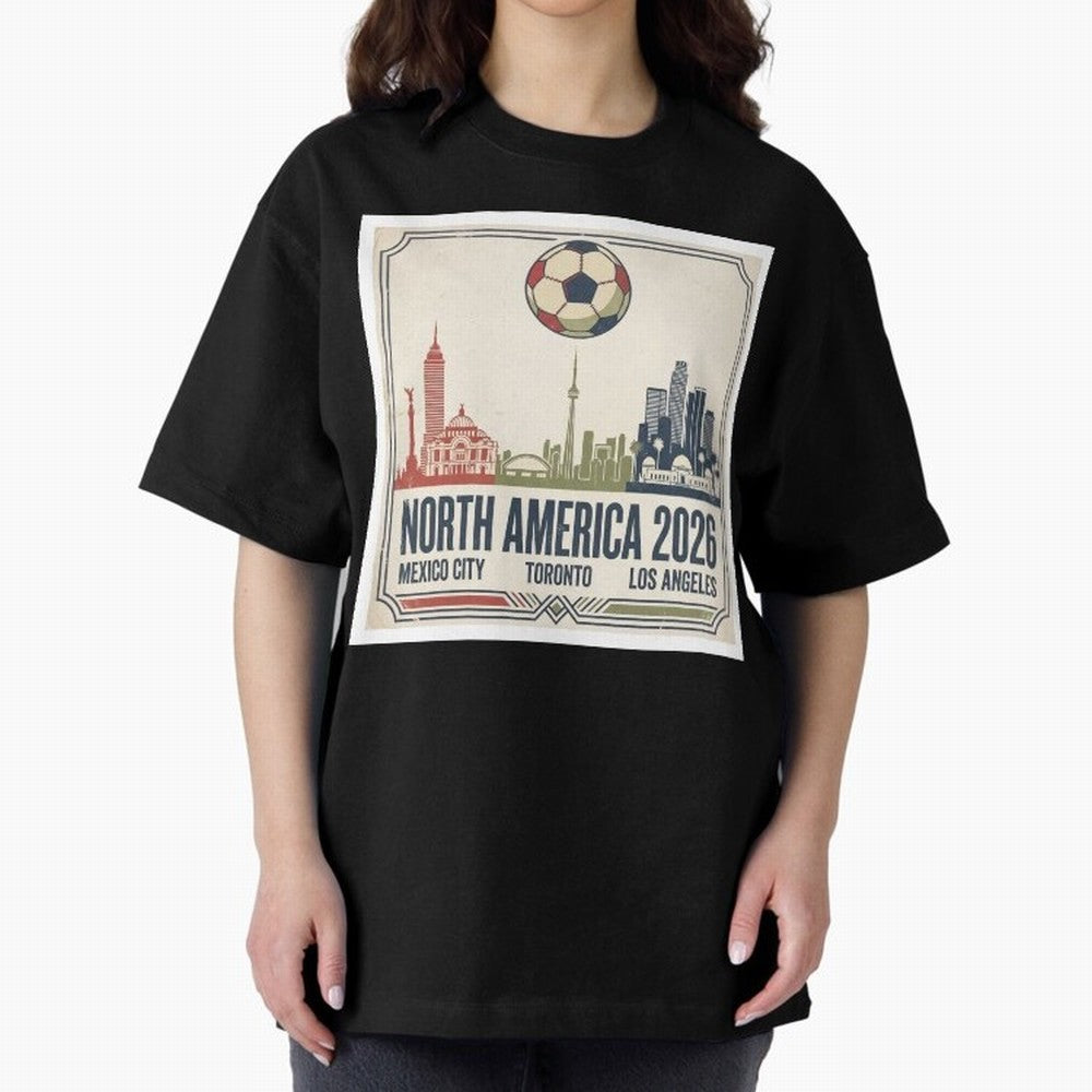 Retro North America 2026 Soccer Vintage Graphic Oversized T-Shirt Show Your Love for FIFA World Cup 2026 Spirit, Connected to Netherlands, Cristiano Ronaldo, Soccer Culture, Superstar Moments, National Team Dreams and Competitive Fire; Made for Die