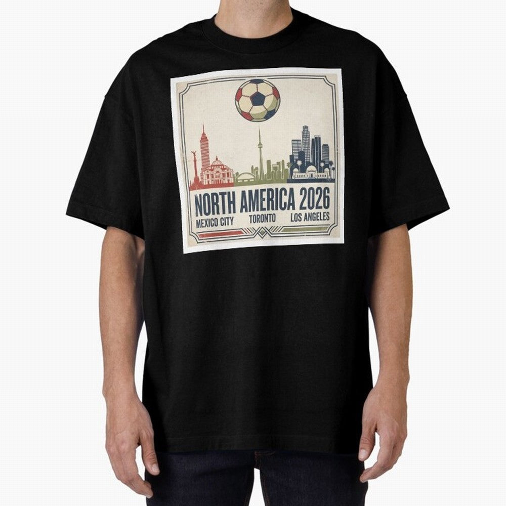 Retro North America 2026 Soccer Vintage Graphic Oversized T-Shirt Show Your Love for FIFA World Cup 2026 Spirit, Connected to Netherlands, Cristiano Ronaldo, Soccer Culture, Superstar Moments, National Team Dreams and Competitive Fire; Made for Die