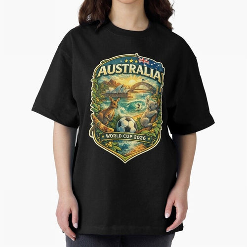 Australia FIFA World Cup 2026 Sydney Opera House Outback Kangaroo Coast Oversized T-Shirt Elevate Match Day Hype around FIFA World Cup 2026 Group Stage, Haaland, Argentina and Brazil, Stadium Memories, Football Loyalty, International Chants and