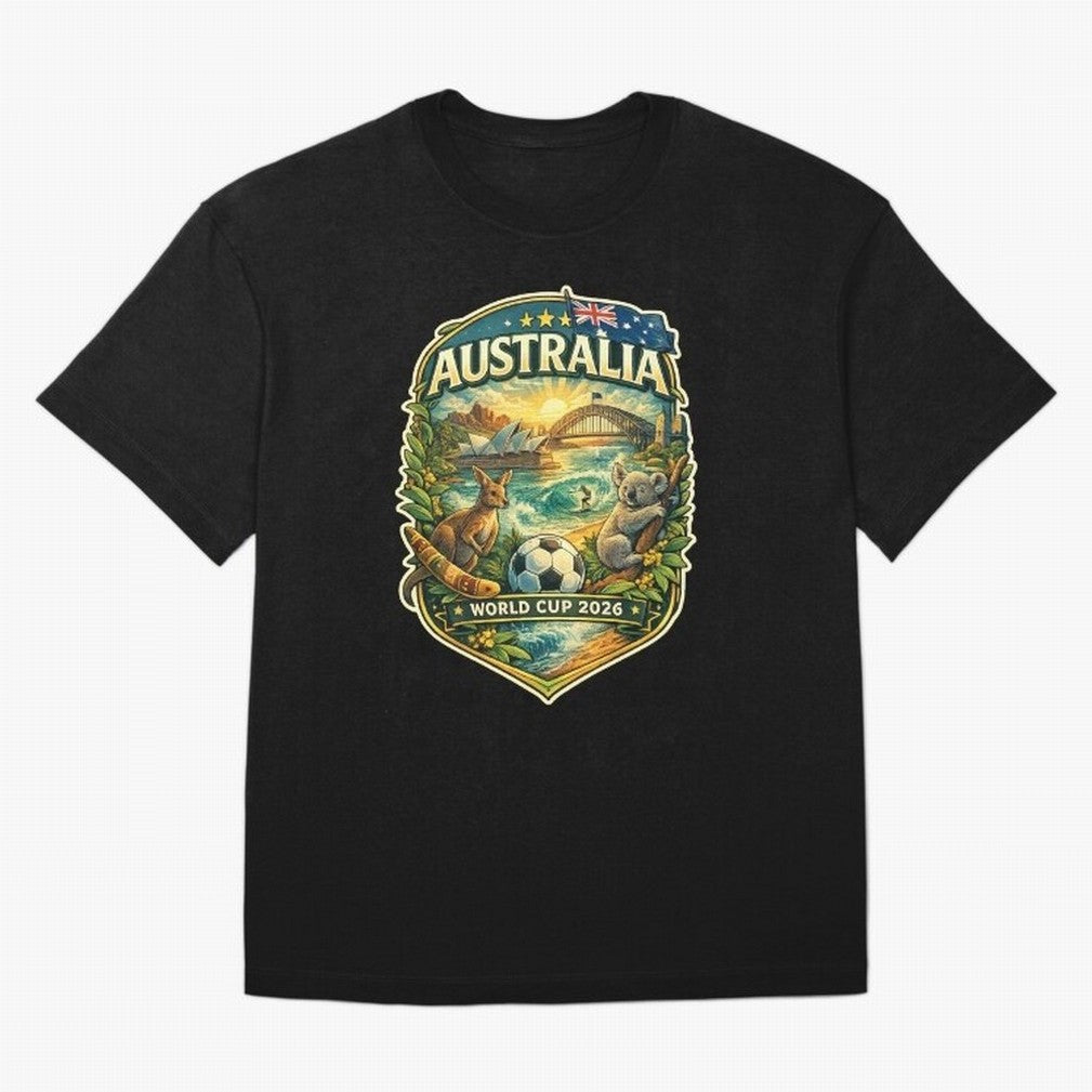 Australia FIFA World Cup 2026 Sydney Opera House Outback Kangaroo Coast Oversized T-Shirt Elevate Match Day Hype around FIFA World Cup 2026 Group Stage, Haaland, Argentina and Brazil, Stadium Memories, Football Loyalty, International Chants and