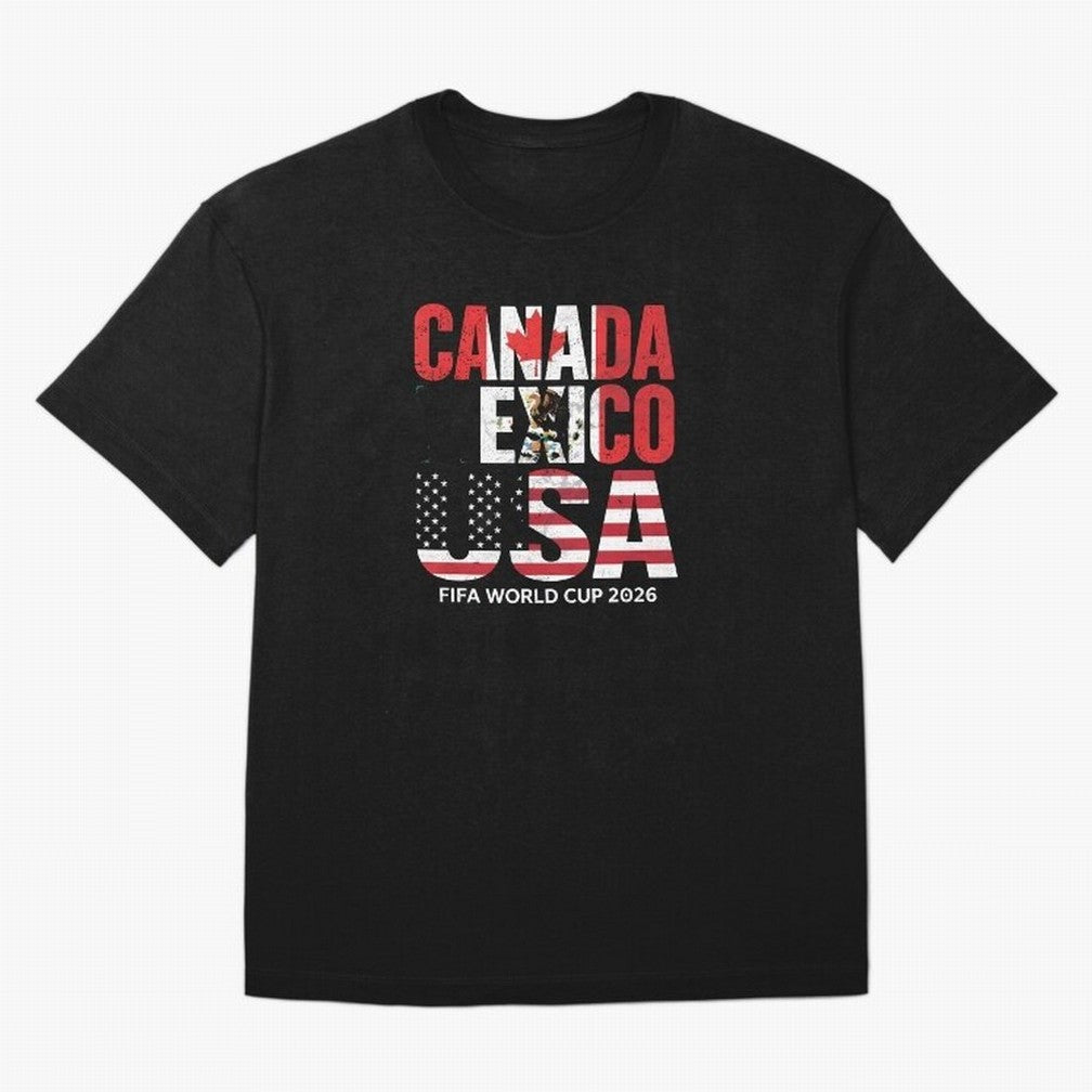 United 2026 World Cup - Canada, Mexico, USA Flags T-Shirt_83138002 Oversized T-Shirt Bring World Football Passion into FIFA World Cup 2026 Group Stage for Fans of Messi, CR7 and Mbappe and Argentina, Bringing Soccer Culture, Superstar Moments,