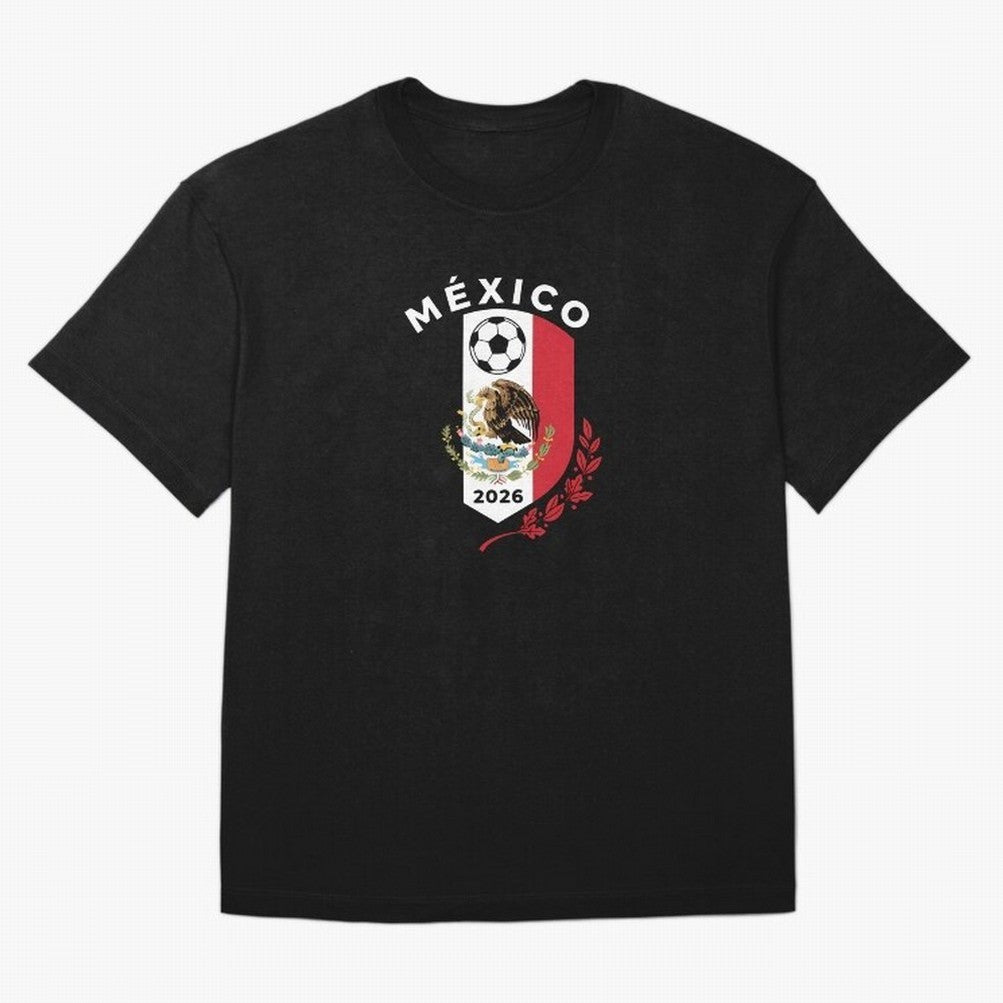Mexico Emblem World Cup Soccer 2026 Football Crew T-Shirt_83050167 Oversized T-Shirt Honor the Football Icons of FIFA World Cup 2026 Spirit, Inspired by England and Germany, Neymar, Haaland and Cristiano Ronaldo, Retro Football Energy, Iconic