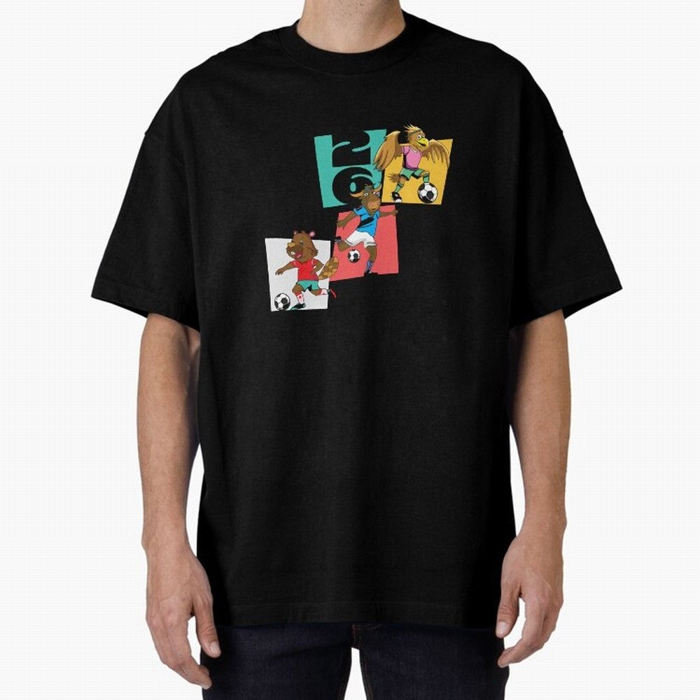North America Mascots 2 T-Shirt_83568192 Oversized T-Shirt Upgrade Match Day Hype around FIFA World Cup 2026 USA Canada Mexico, CR7, Brazil, Portugal and Argentina, Worldwide Fan Energy, Dramatic Goals, Stadium Lights and Championship Celebrations;