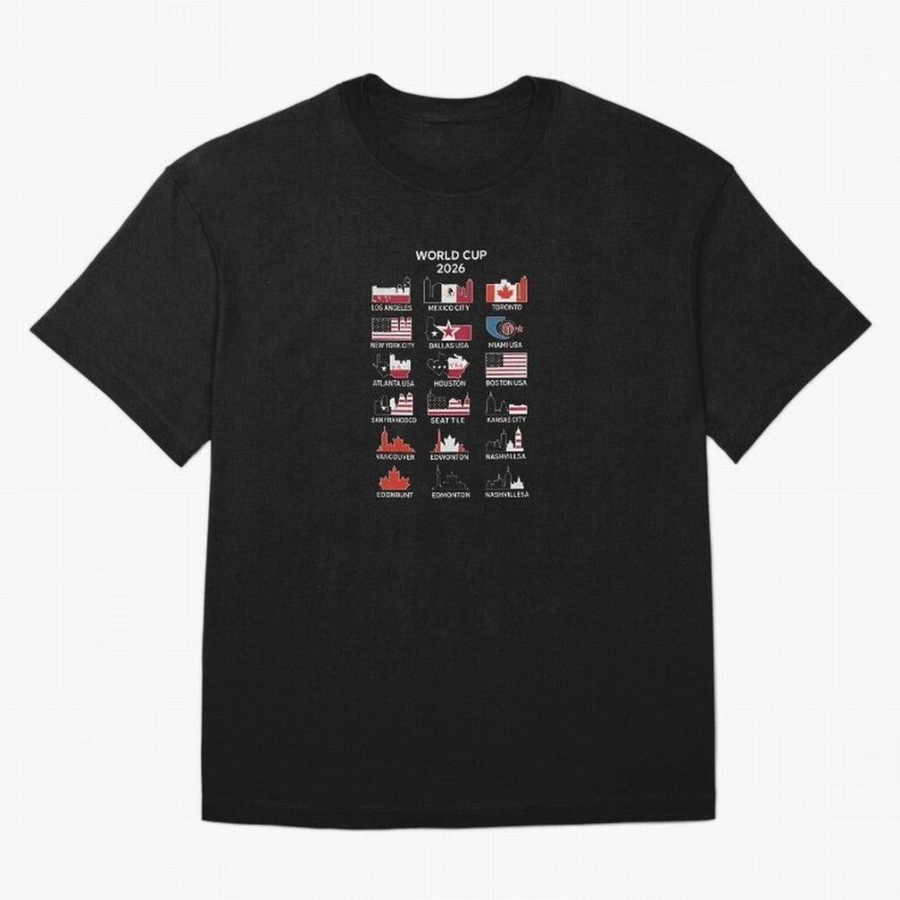 World Cup 2026 Host Cities T-Shirt_84292126 Oversized T-Shirt Celebrate Fan Favorites in FIFA World Cup 2026 Group Stage for Fans of Messi, Neymar and Mbappe and Spain, Bringing Match Day Excitement, Supporter Culture, Golden Goals and Global