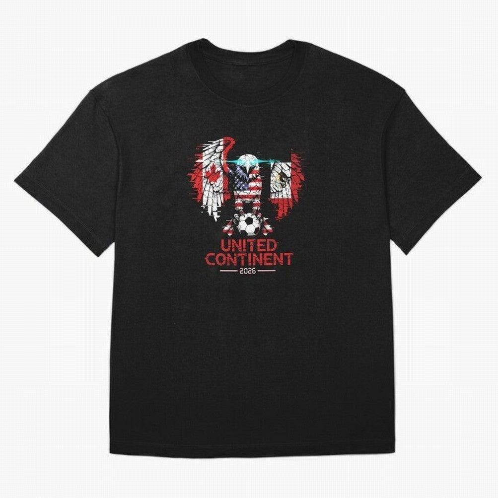 Glitched North America Eagle World Cup Soccer 2026 T-Shirt_83958408 Oversized T-Shirt Embrace Match Day Hype around FIFA World Cup 2026 USA Canada Mexico, Cristiano Ronaldo, Portugal, Football History, Final Match Energy, Crowd Noise and Once in a