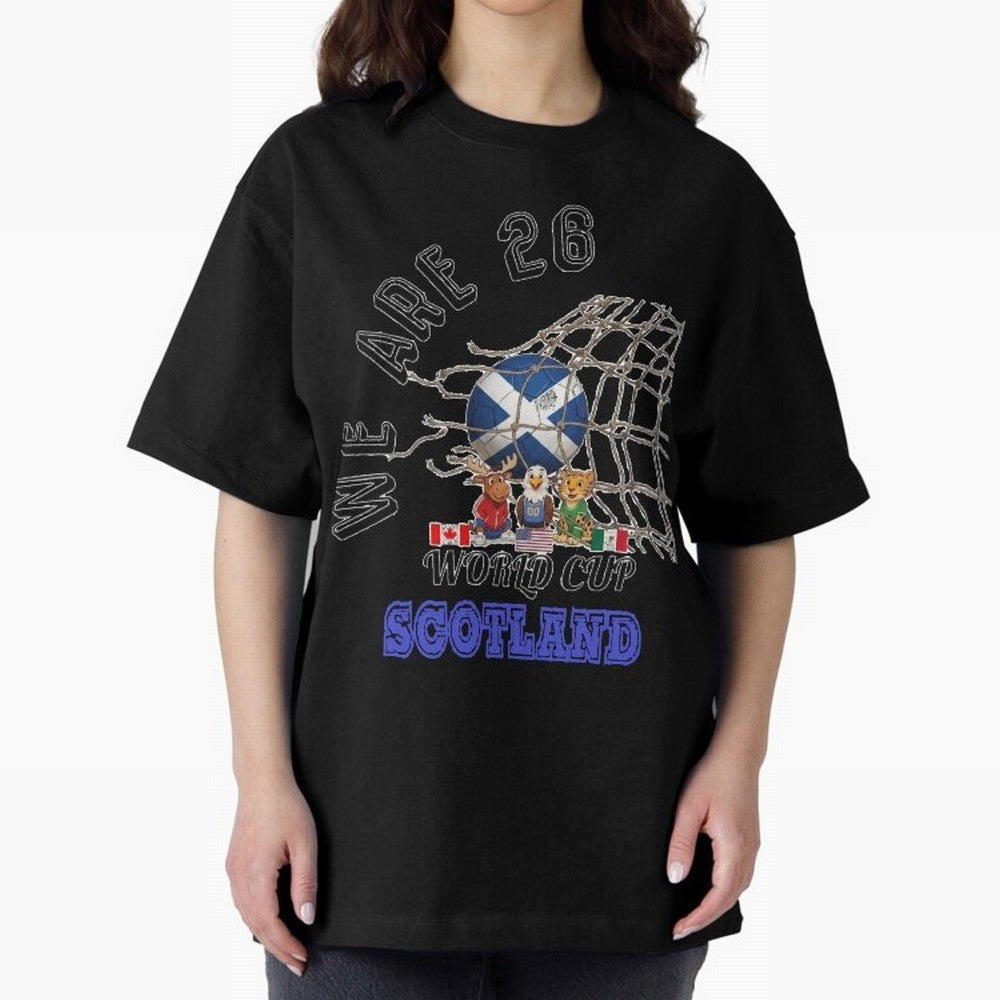 World cup 26 - Scotland Oversized T-Shirt Bring Stadium Energy to Global Football Passion for FIFA World Cup 2026 Group Stage, Driven by CR7 and Messi, Portugal, Spain and Germany, Stadium Memories, Football Loyalty, International Chants and