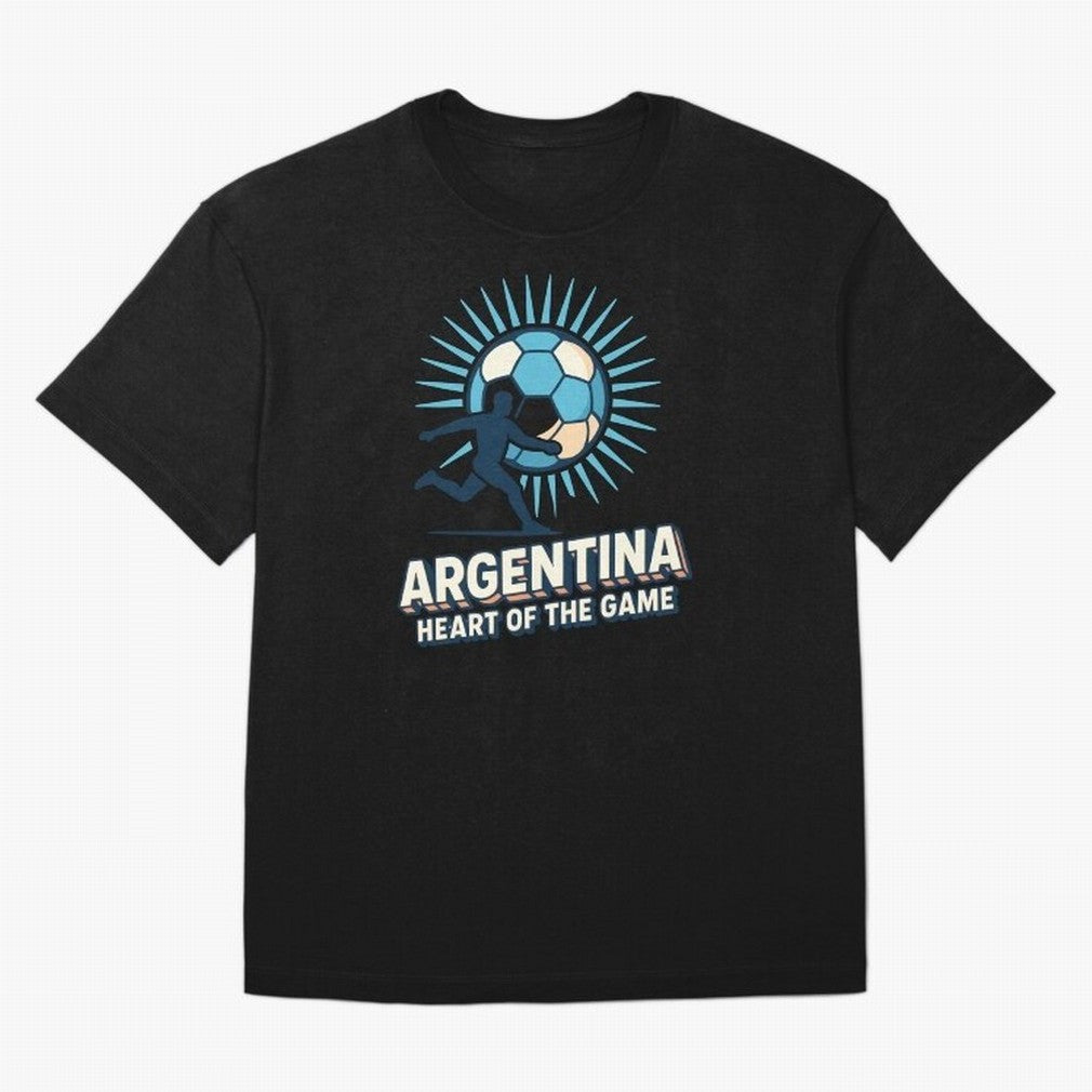 Argentina Heart of the Game ¨C Retro Soccer Fan Design Oversized T-Shirt Step into Global Football Passion for FIFA World Cup 2026 Group Stage, Built around Mbappe and Neymar, Argentina and Brazil, Goal Celebration Energy, Supporter Heritage,