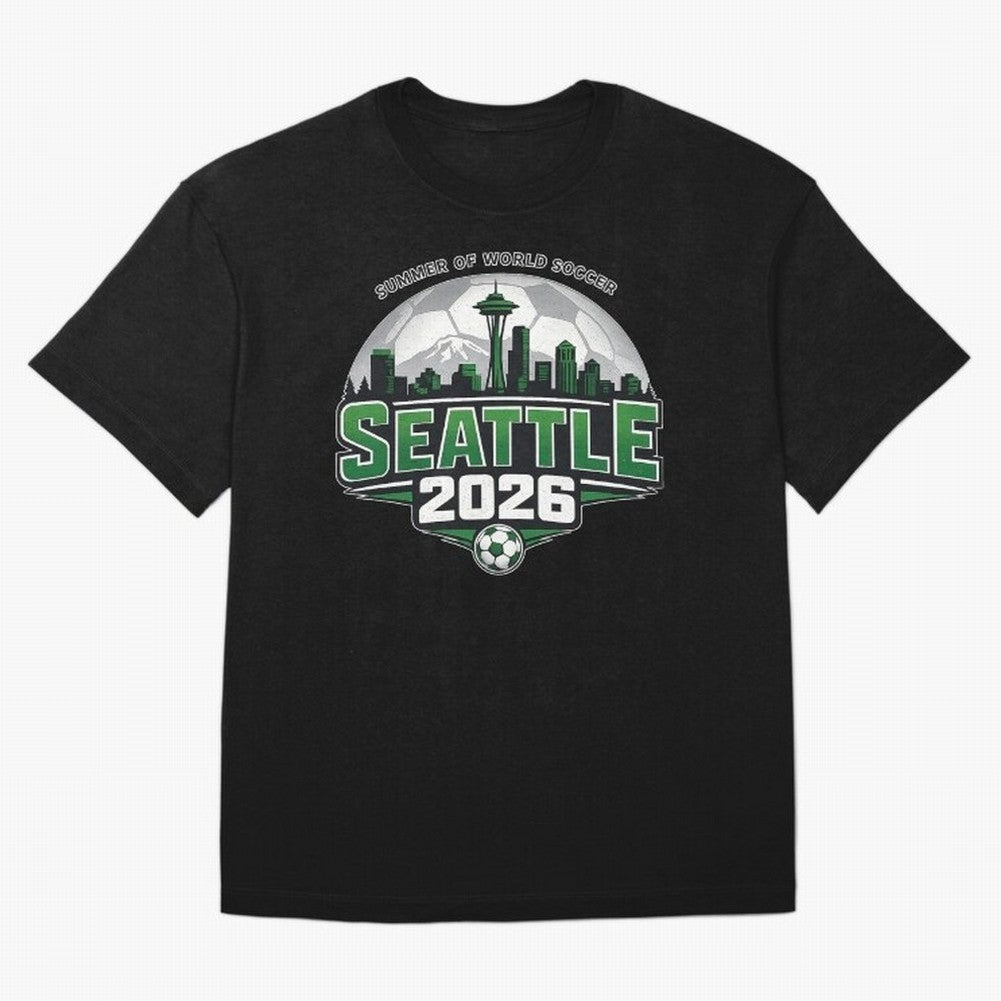 World Soccer Tournament Cup 2026 Seattle Oversized T-Shirt Create Match Day Hype around FIFA World Cup 2026, Messi, CR7 and Mbappe, Argentina and Brazil, Stadium Chants, National Pride, Trophy Dreams and Unforgettable Football Memories; Created for