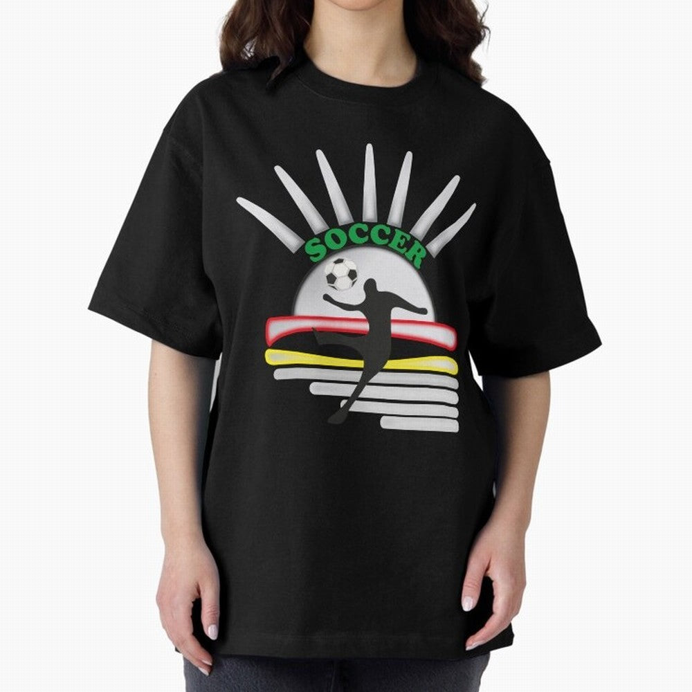 Football player football sun Oversized T-Shirt Show Support during FIFA World Cup 2026 Group Stage for Fans of Cristiano Ronaldo, Haaland and CR7 and Germany, Bringing Match Day Excitement, Supporter Culture, Golden Goals and Global Football