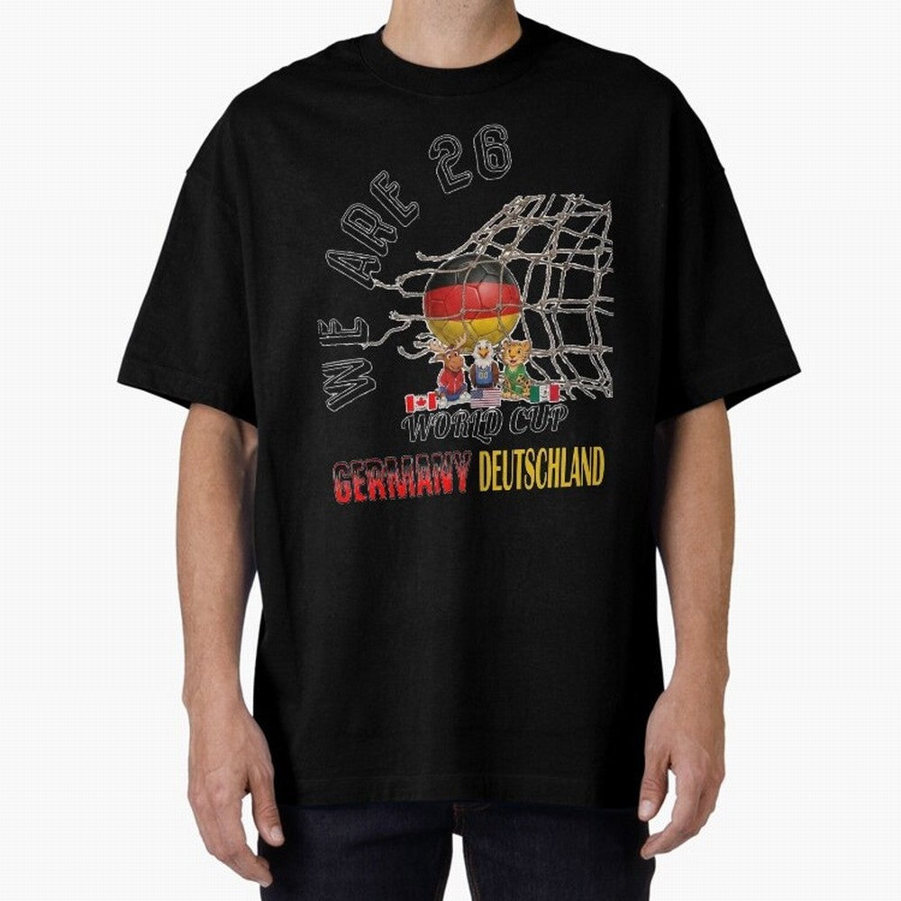World cup 26 - Germany Oversized T-Shirt Spotlight FIFA World Cup 2026 USA Canada Mexico for Fans of Messi, CR7 and Mbappe and Netherlands, Bringing Football History, Final Match Energy, Crowd Noise and Once in a Lifetime Moments; Made for