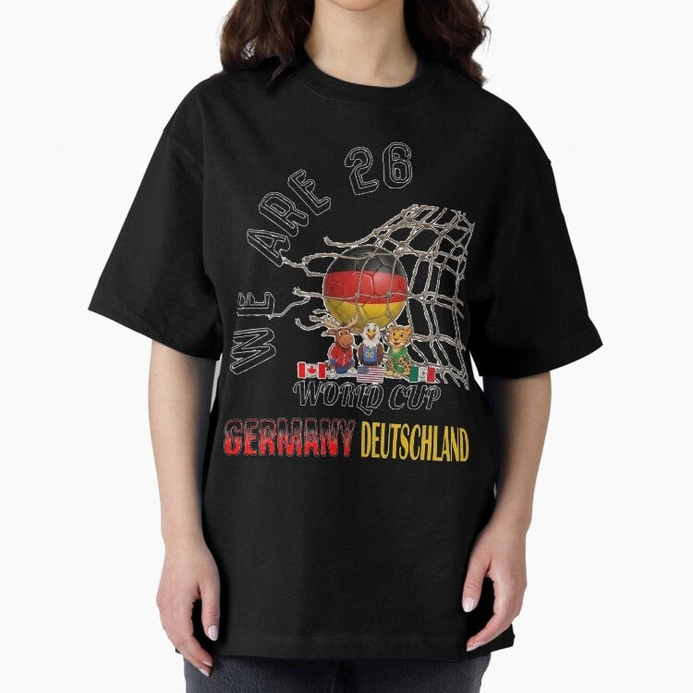 World cup 26 - Germany Oversized T-Shirt Spotlight FIFA World Cup 2026 USA Canada Mexico for Fans of Messi, CR7 and Mbappe and Netherlands, Bringing Football History, Final Match Energy, Crowd Noise and Once in a Lifetime Moments; Made for