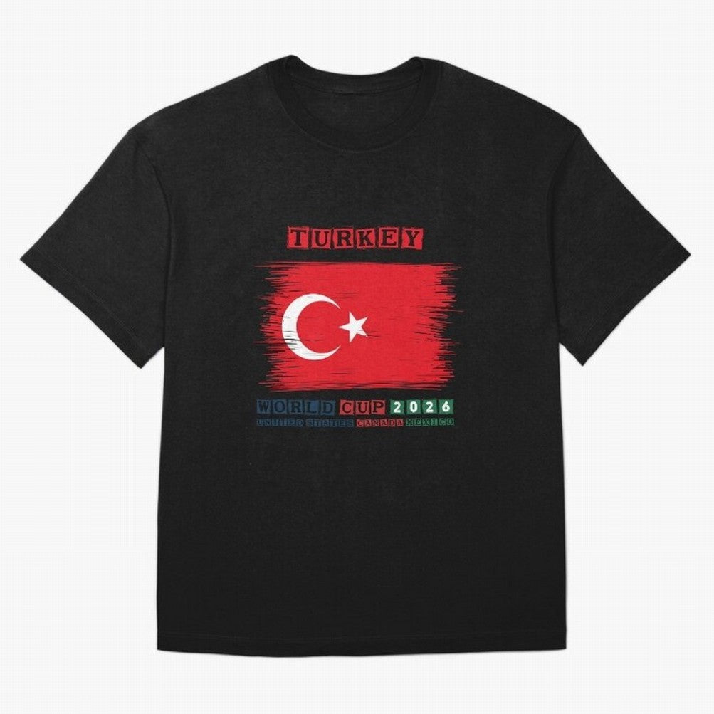 TURKEY WORLD CUP 2026 Oversized T-Shirt Carry National Pride through FIFA World Cup 2026 USA Canada Mexico Spirit, with Argentina, Cristiano Ronaldo, Match Day Excitement, Supporter Culture, Golden Goals and Global Football Passion; Ideal for