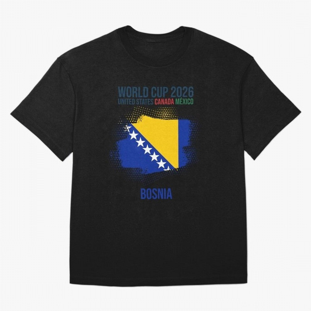 BOSNIA WORLD CUP 2026 Oversized T-Shirt Celebrate Supporters United by Match Day Hype around FIFA World Cup 2026, Haaland and Mbappe, Spain and Netherlands, Retro Football Energy, Iconic Rivalries, Trophy Chase Drama and Stadium Atmosphere; Perfect