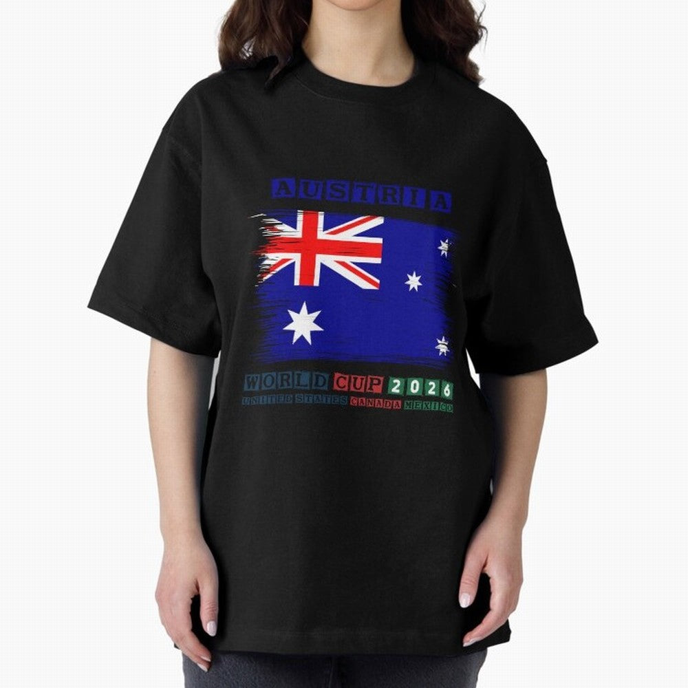AUSTRIA WORLD CUP 2026 Oversized T-Shirt Follow the Final Road of Match Day Hype around FIFA World Cup 2026 USA Canada Mexico, Cristiano Ronaldo, Netherlands, Classic Soccer Heritage, Championship Pressure, Fan Loyalty and International Pride;