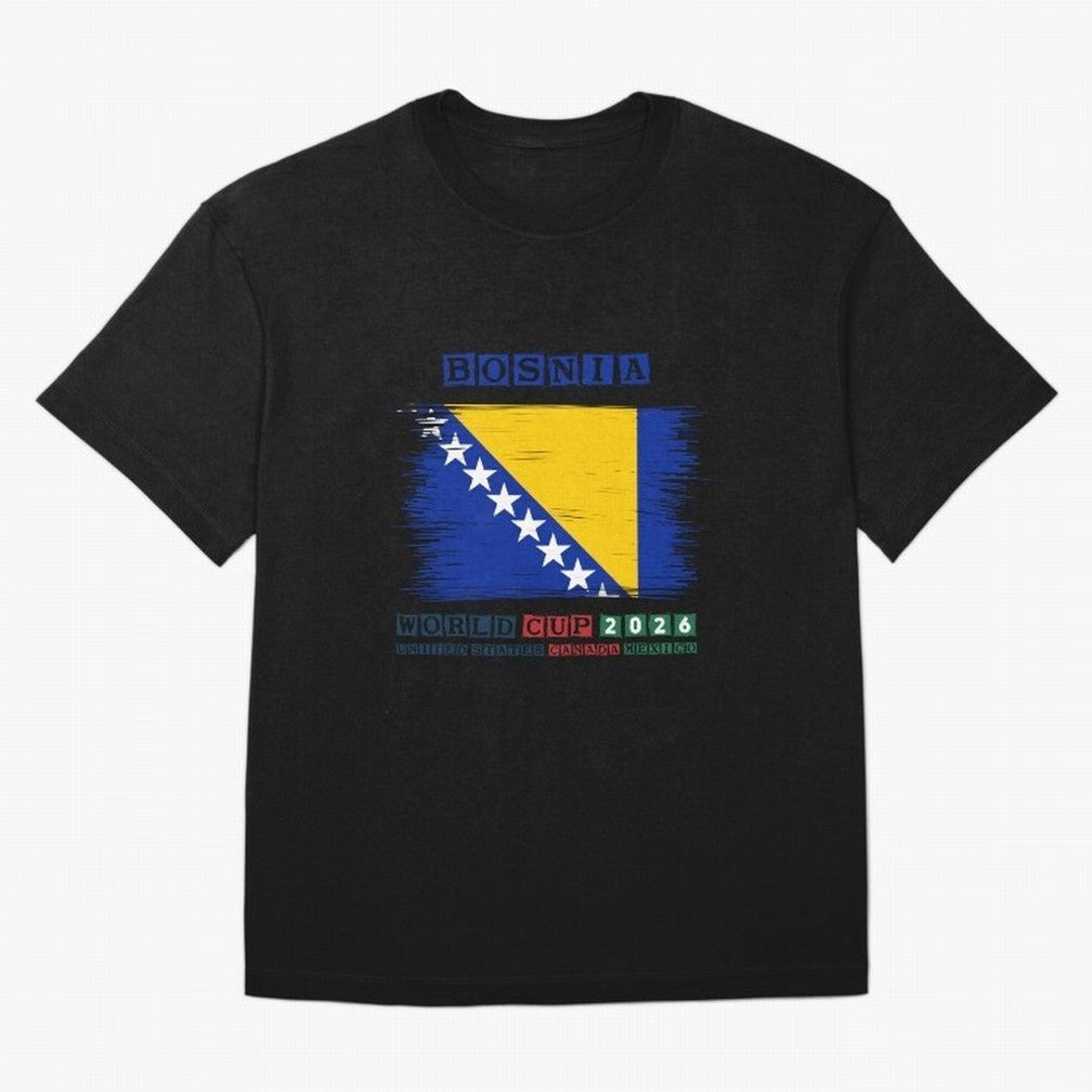 BOSNIA WORLD CUP 2026 Oversized T-Shirt Honor Football Greatness during Match Day Hype around FIFA World Cup 2026 Group Stage, Mbappe and Neymar, France and Portugal, Global Supporter Spirit, Legendary Goals, National Colors and Tournament