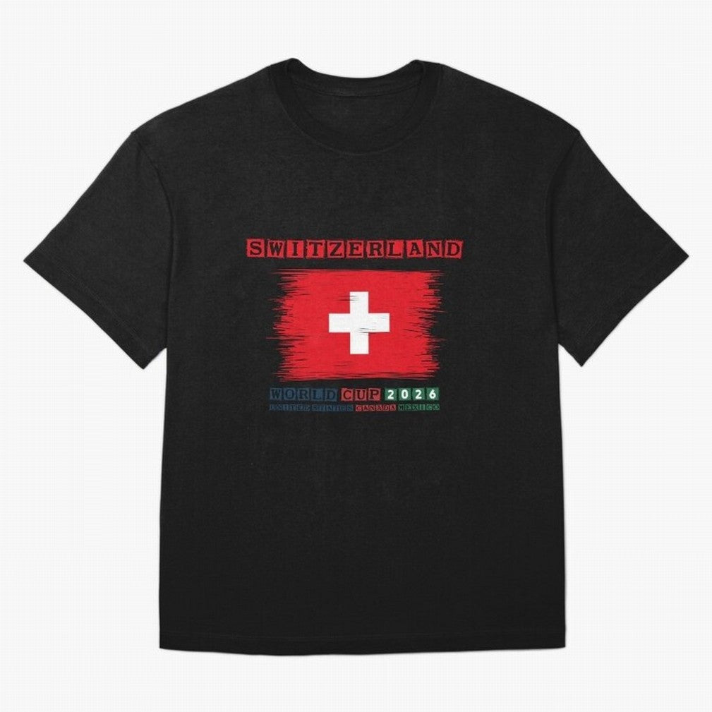 SWETZERLAND WORLD CUP 2026 Oversized T-Shirt Turn Up for the FIFA World Cup 2026 Journey through Cristiano Ronaldo Highlights, Germany Pride, Game Day Rituals, Football Legends, Country Pride and the Road to the Final; Ideal for Passionate Fans Who