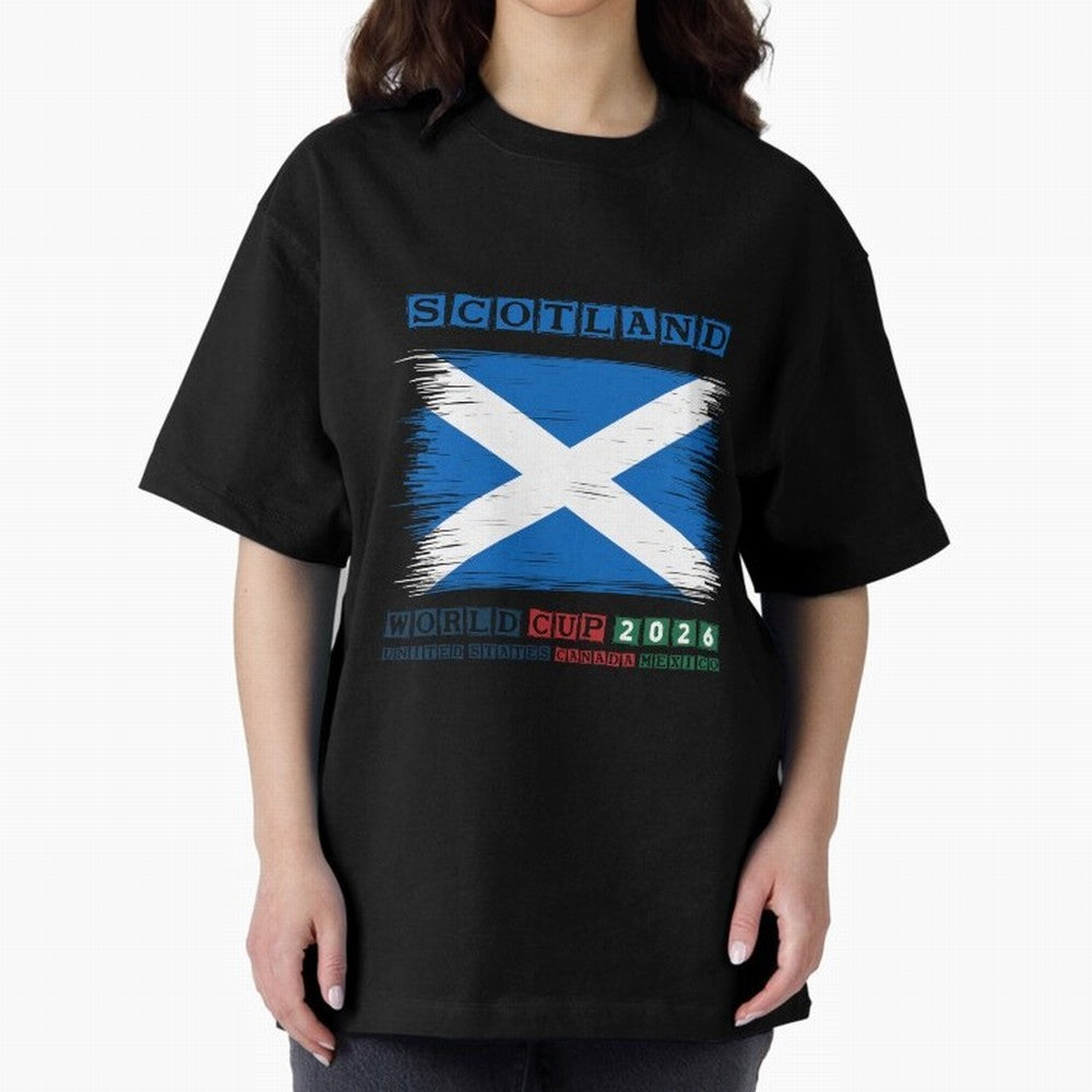 SCOTLAND WORLD CUP 2026 Oversized T-Shirt Bring Legendary Rivalry Energy to FIFA World Cup 2026 Group Stage for Fans of Messi and Argentina, France and Brazil, Bringing Vintage Soccer Flavor, Modern Football Stars, National Flags and Final Night