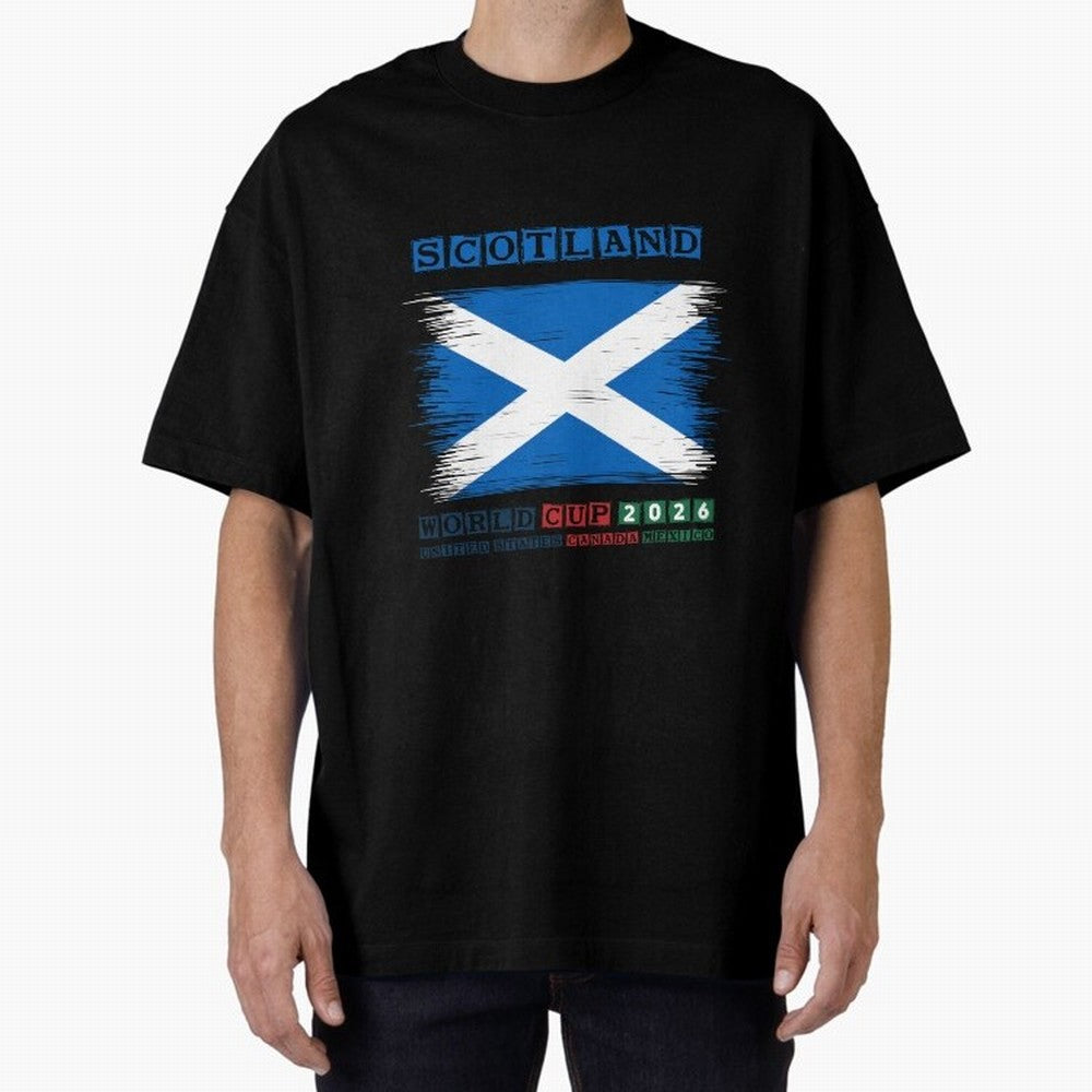 SCOTLAND WORLD CUP 2026 Oversized T-Shirt Bring Legendary Rivalry Energy to FIFA World Cup 2026 Group Stage for Fans of Messi and Argentina, France and Brazil, Bringing Vintage Soccer Flavor, Modern Football Stars, National Flags and Final Night