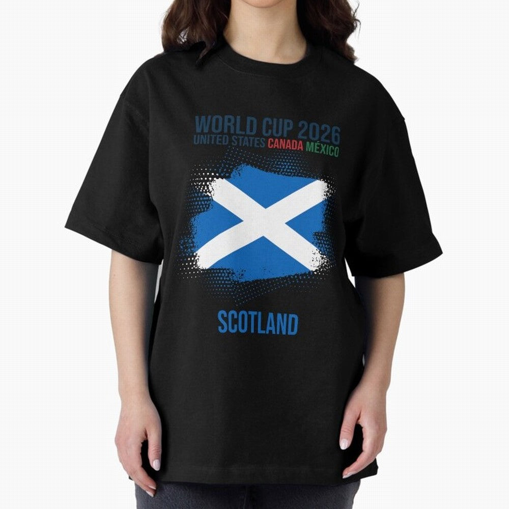 SCOTLAND WORLD CUP 2026 Oversized T-Shirt Fuel the Hype around FIFA World Cup 2026 for Fans of Messi, CR7 and Mbappe and Germany, Bringing Global Supporter Spirit, Legendary Goals, National Colors and Tournament Celebration; Great for Watch