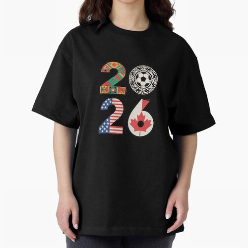 2026 Football Countries Design ¨C USA, Canada & Mexico Inspired Art Oversized T-Shirt Show Championship Spirit for Match Day Hype around FIFA World Cup 2026 USA Canada Mexico, Mbappe and Neymar, England and Germany, Match Day Excitement, Supporter