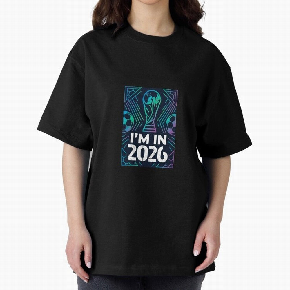 World Cup 2026 Oversized T-Shirt Celebrate Football Heritage in Match Day Hype around FIFA World Cup 2026 Group Stage, Mbappe, Netherlands, Worldwide Fan Energy, Dramatic Goals, Stadium Lights and Championship Celebrations; Perfect for Fans,