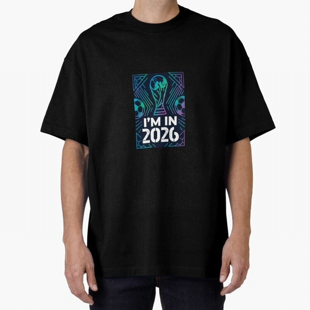 World Cup 2026 Oversized T-Shirt Celebrate Football Heritage in Match Day Hype around FIFA World Cup 2026 Group Stage, Mbappe, Netherlands, Worldwide Fan Energy, Dramatic Goals, Stadium Lights and Championship Celebrations; Perfect for Fans,