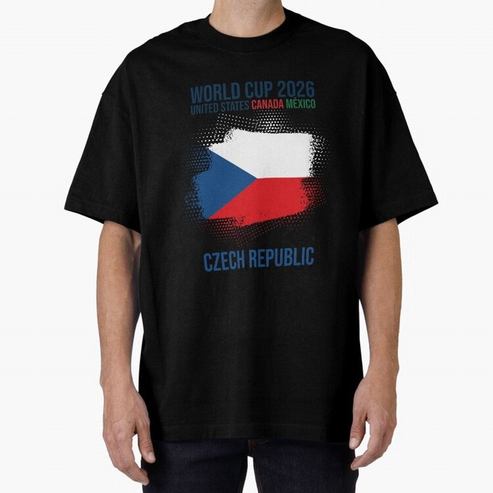 Czech Republic WORLD CUP 2026 Oversized T-Shirt Honor the Beautiful Game during the FIFA World Cup 2026 Group Stage Journey through CR7 Highlights, Portugal, Spain and Germany Pride, Soccer Culture, Superstar Moments, National Team Dreams and