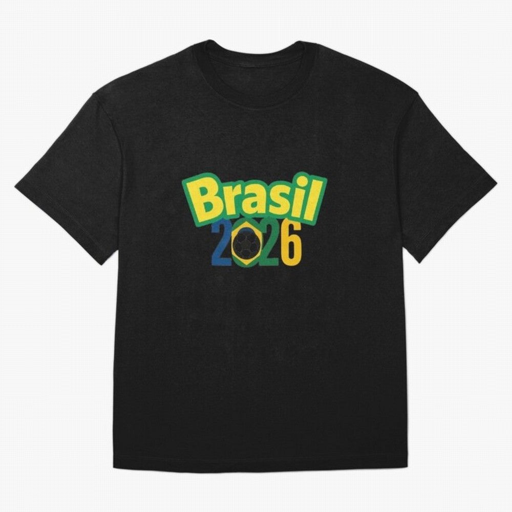 Brasil 2026 Football Mission - Road to Next World Cup T-Shirt Oversized T-Shirt Follow Every Goal of the FIFA World Cup 2026 USA Canada Mexico Journey through Messi, Neymar and Mbappe Highlights, Brazil, Portugal and Argentina Pride, Match Day