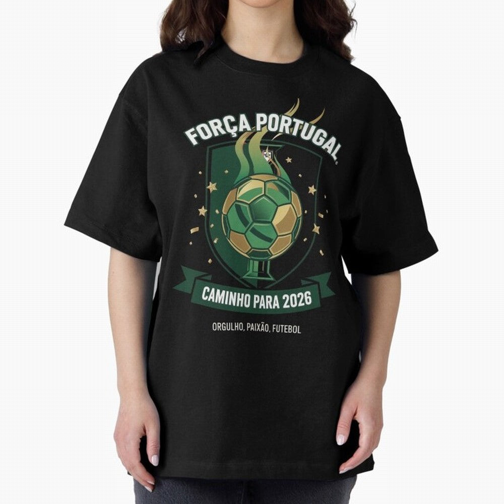 Portugal World Cup 2026 Fan Art Oversized T-Shirt Live the Energy of FIFA World Cup 2026 USA Canada Mexico for Fans of CR7 and Messi and Netherlands, Bringing Tournament Hype, Historic Matchups, Family Viewing Parties and Global Sports Pride; Made
