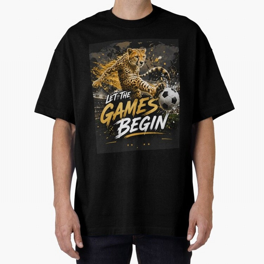 Let The Games Begin-World Cup Soccer @026 Oversized T-Shirt Enjoy Match Day Hype around FIFA World Cup 2026 USA Canada Mexico, Messi, CR7 and Mbappe, Brazil, Portugal and Argentina, Classic Soccer Heritage, Championship Pressure, Fan Loyalty and
