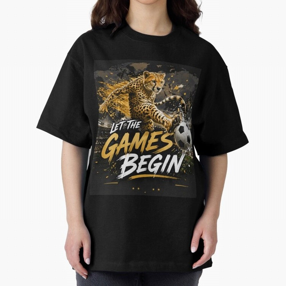Let The Games Begin-World Cup Soccer @026 Oversized T-Shirt Enjoy Match Day Hype around FIFA World Cup 2026 USA Canada Mexico, Messi, CR7 and Mbappe, Brazil, Portugal and Argentina, Classic Soccer Heritage, Championship Pressure, Fan Loyalty and