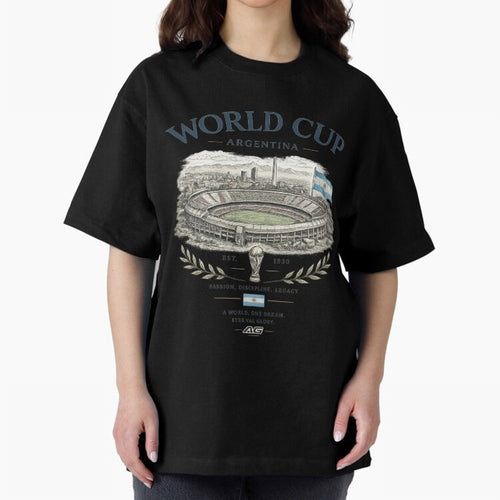 Argentina World Cup Vintage Streetwear Oversized T-Shirt Support FIFA World Cup 2026 Spirit, Connected to France and Portugal, Neymar, Haaland and Cristiano Ronaldo, Soccer Culture, Superstar Moments, National Team Dreams and Competitive Fire;