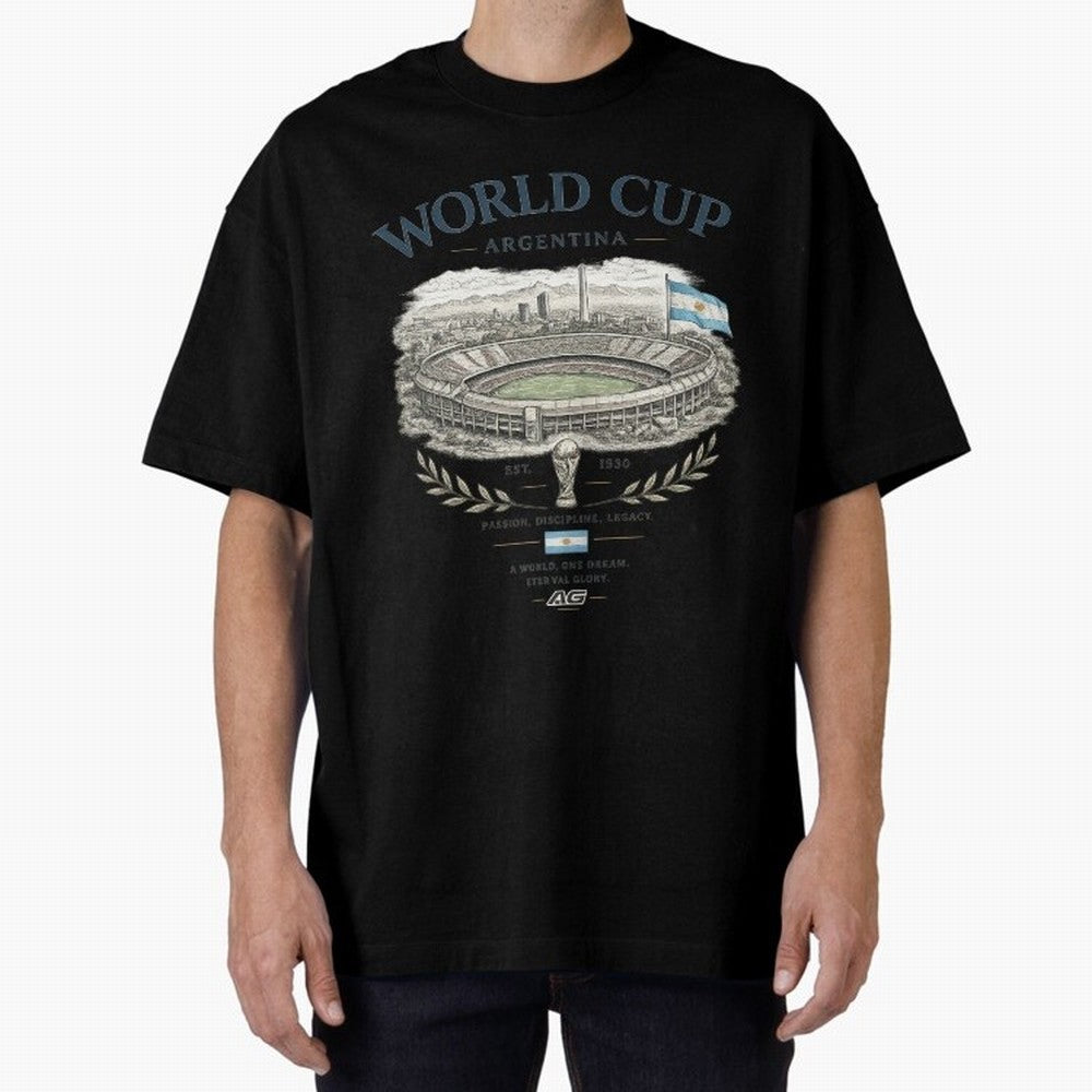 Argentina World Cup Vintage Streetwear Oversized T-Shirt Support FIFA World Cup 2026 Spirit, Connected to France and Portugal, Neymar, Haaland and Cristiano Ronaldo, Soccer Culture, Superstar Moments, National Team Dreams and Competitive Fire;