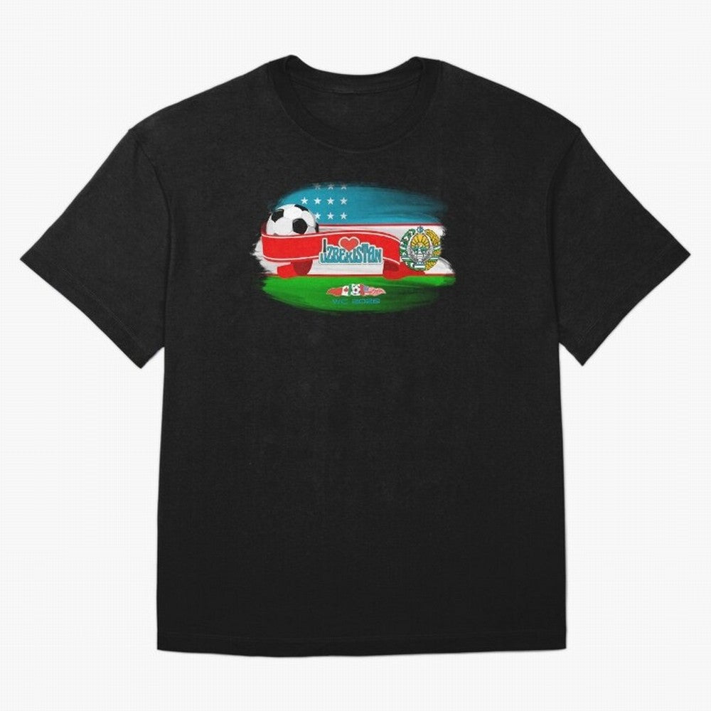 UzbekistanWC 2026 Oversized T-Shirt Celebrate the Magic of FIFA World Cup 2026 USA Canada Mexico Connected to Neymar, Haaland and Cristiano Ronaldo, Portugal, Spain and Germany Energy, Football History, Final Match Energy, Crowd Noise and Once in a