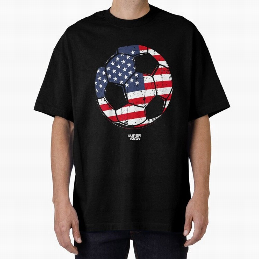 2026 USA Soccer Fan World Cup Oversized T-Shirt Celebrate Fan Culture around FIFA World Cup 2026 for Fans of Haaland and Mbappe and Argentina, Bringing Tournament Hype, Historic Matchups, Family Viewing Parties and Global Sports Pride; Perfect for