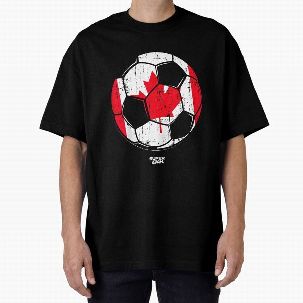 2026 Canada Soccer Fan World Cup Oversized T-Shirt Capture Stadium Memories from FIFA World Cup 2026 USA Canada Mexico for Fans of Messi and Cristiano Ronaldo and England, Bringing Supporter Pride, Iconic Celebrations, Legendary Names and Global