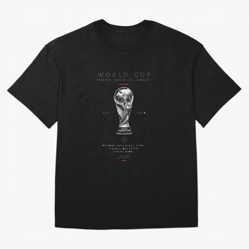 World Cup Football Streetwear Design Oversized T-Shirt Remember Iconic Moments from Match Day Hype around FIFA World Cup 2026 Group Stage, Messi, Neymar and Mbappe, Spain, Worldwide Fan Energy, Dramatic Goals, Stadium Lights and Championship