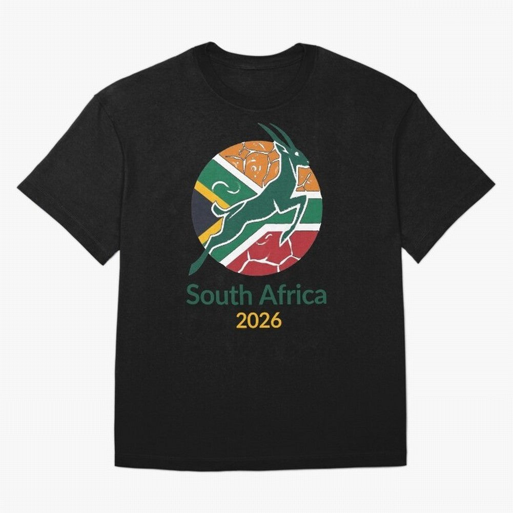 South Africa 2026 Oversized T-Shirt Bring Trophy Dreams to Global Football Passion for FIFA World Cup 2026 Group Stage, Connected to Cristiano Ronaldo, Haaland and CR7, England, France and Netherlands, Stadium Memories, Football Loyalty,