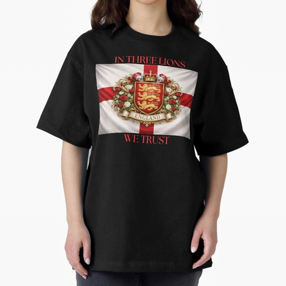 ENGLAND Oversized T-Shirt Celebrate Rivalries and Pride in FIFA World Cup 2026 USA Canada Mexico for Fans of CR7 and Messi and Netherlands, Bringing Global Supporter Spirit, Legendary Goals, National Colors and Tournament Celebration; Ideal for