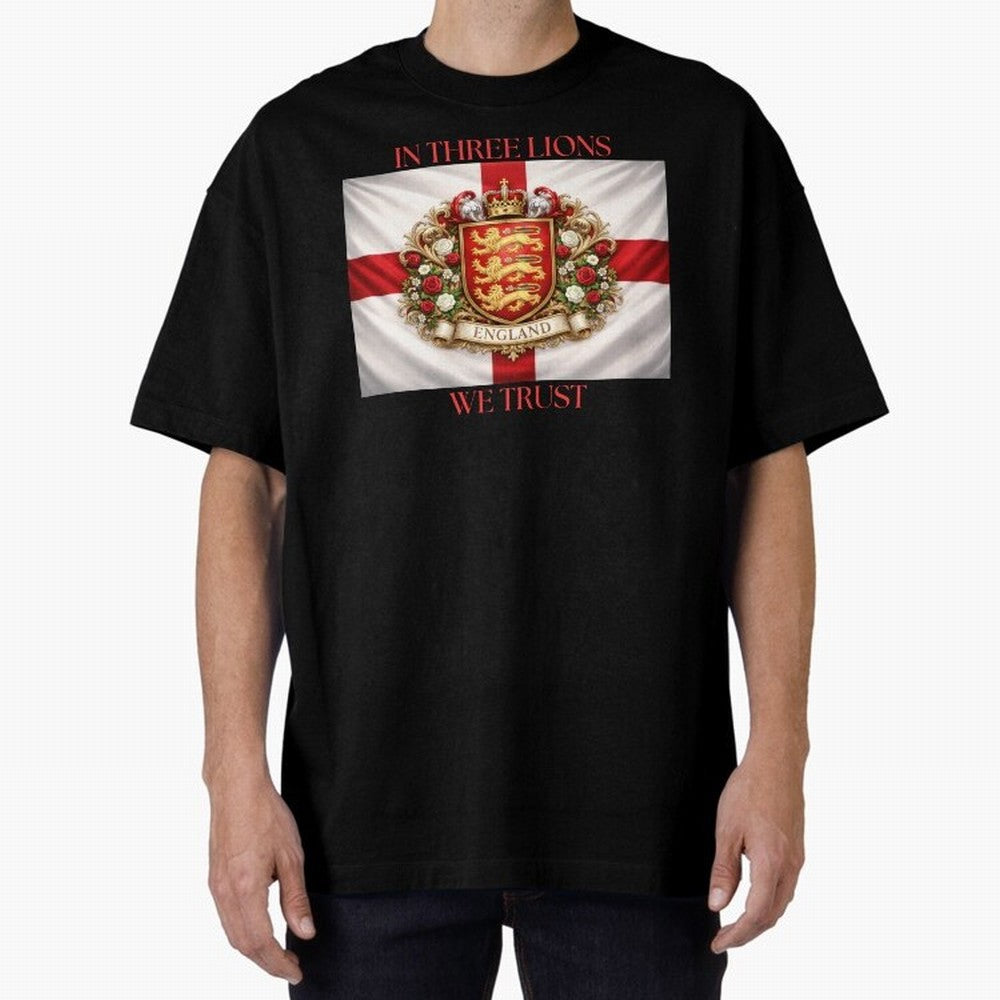 ENGLAND Oversized T-Shirt Celebrate Rivalries and Pride in FIFA World Cup 2026 USA Canada Mexico for Fans of CR7 and Messi and Netherlands, Bringing Global Supporter Spirit, Legendary Goals, National Colors and Tournament Celebration; Ideal for