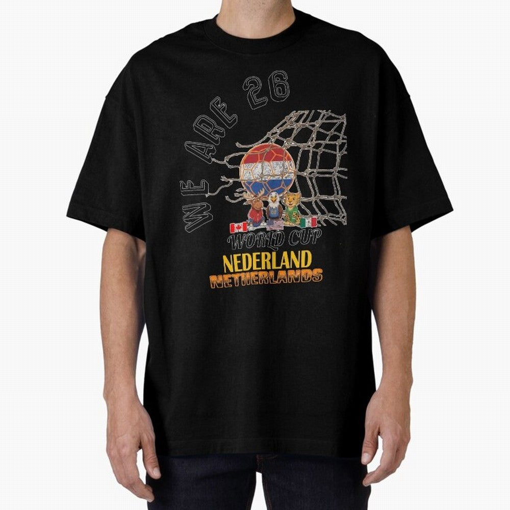 World cup 26 - Netherlands Oversized T-Shirt Feel the Roar of FIFA World Cup 2026 Group Stage Made for Cristiano Ronaldo, France and Portugal Energy, Vintage Soccer Flavor, Modern Football Stars, National Flags and Final Night Emotion; Created for