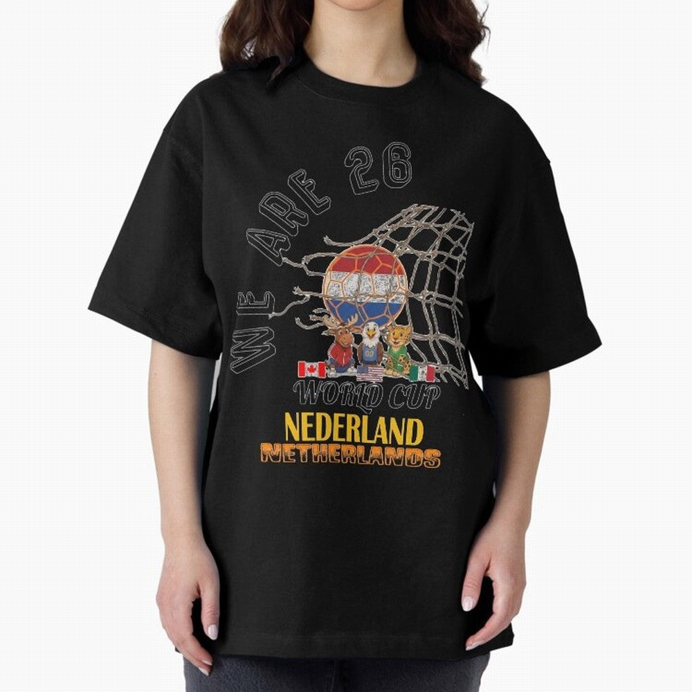 World cup 26 - Netherlands Oversized T-Shirt Feel the Roar of FIFA World Cup 2026 Group Stage Made for Cristiano Ronaldo, France and Portugal Energy, Vintage Soccer Flavor, Modern Football Stars, National Flags and Final Night Emotion; Created for