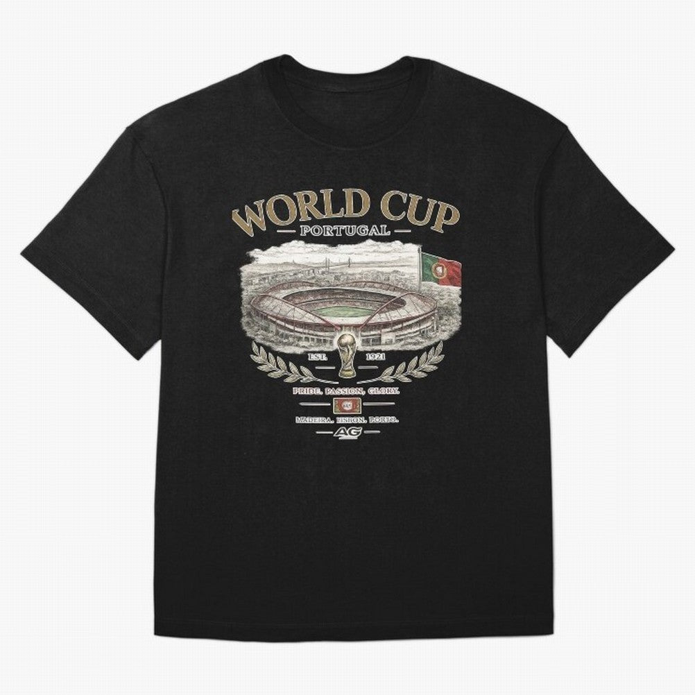 Portugal World Cup Estadio Da Luz Oversized T-Shirt Live the Energy of FIFA World Cup 2026 Group Stage Spirit, Connected to Germany, Messi, Neymar and Mbappe, Football History, Final Match Energy, Crowd Noise and Once in a Lifetime Moments; Created