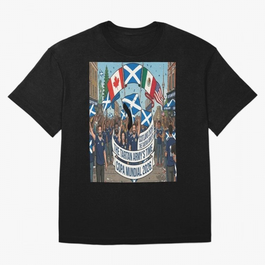 Scotland World Cup 2026 Oversized T-Shirt Share Global Football Passion for FIFA World Cup 2026, Celebrating Neymar, England, France and Netherlands, Championship Spirit, Famous Goals, Roaring Crowds and International Football Unity; Created for
